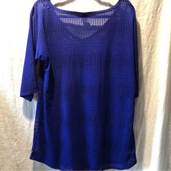 O’Neill bright blue swim cover up oversized stretchy mesh XS/S - Picture 5 of 6